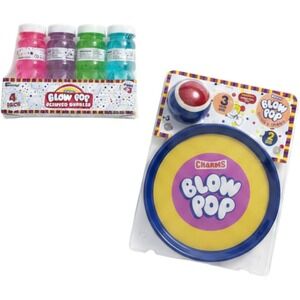 Charms Blow Pop Scented Bubbles 4 Pack and Catch & Throw Paddle Ball Game Set